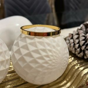 Stainless Steel Gold Plated Screw Cubic Zirconia
Bracelet Bangle